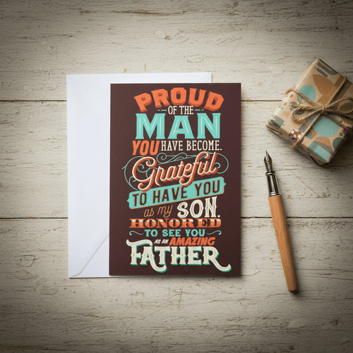 Heartfelt Father's Day Greeting Card for a Special Son - Father's Day Fun