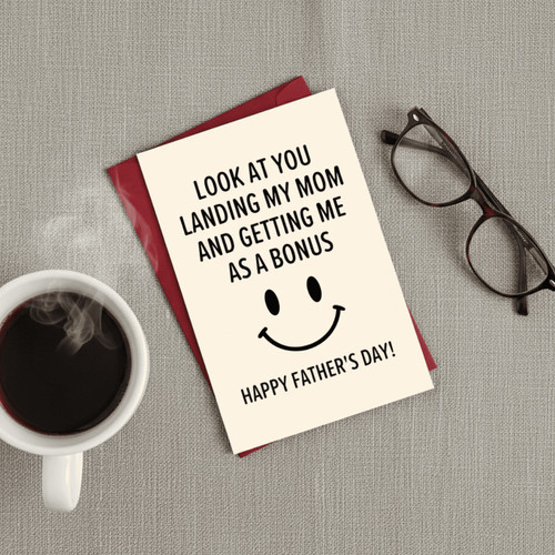 To My Favorite Bonus Dad - Funny Father's Day Greeting Card - Father's Day Fun