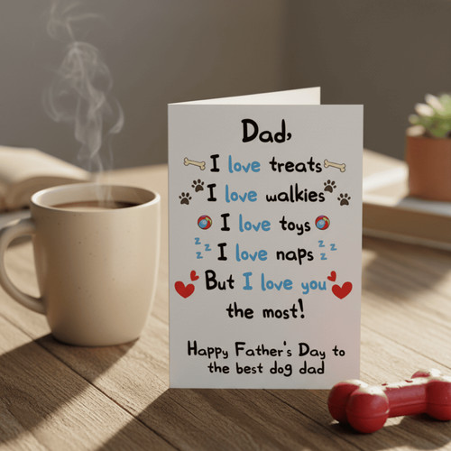 Your Dog's Favorite Human - Funny Father's Day Greeting Card - Father's Day Fun