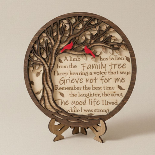 Cardinal Memorial Layer Wood Sign Heartfelt Sympathy Keepsake - Easessy
