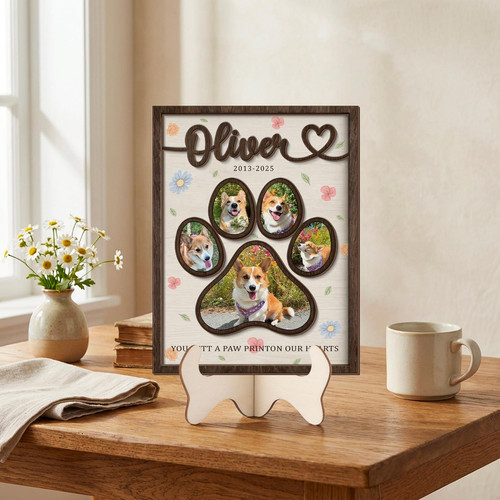 Cherished Pet Photo Collage Layer Wood Sign Custom Dog Mom Gift - Easessy