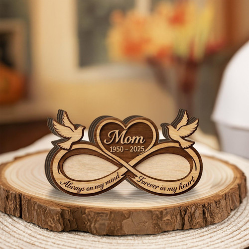 Eternal Heart Doves Mom Memorial Layer Wood Sign - Easessy