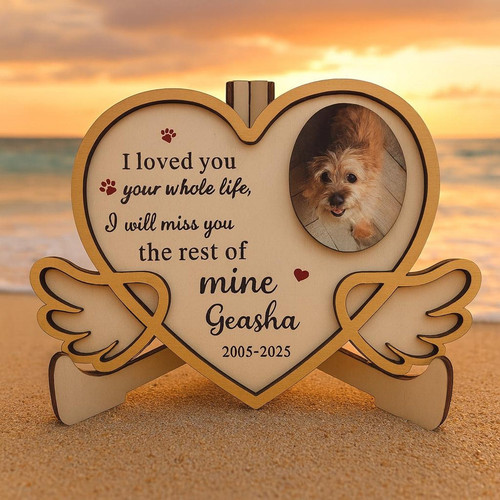 Honoring Your Pet Heart Photo Layer Wood Sign - Easessy