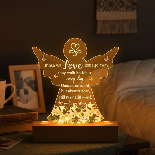 3D Angel Airplane Memorial Night Light Aviator Sympathy Gift - Easessy