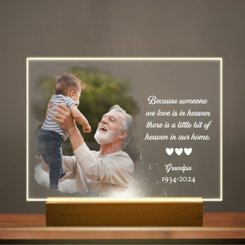 Grandpa Legacy in Photos Luminous Memorial Night Light - Easessy