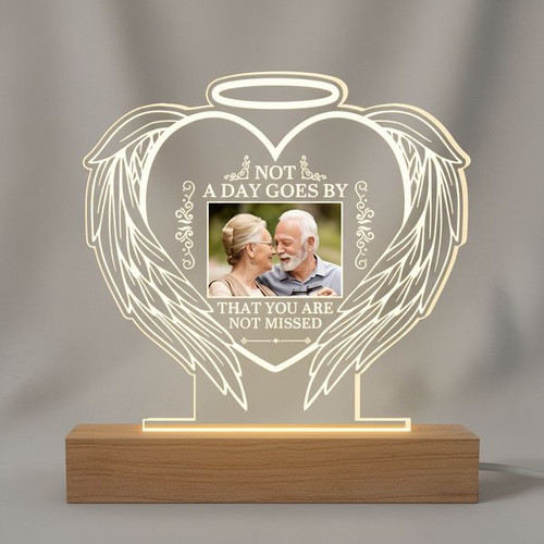 Heart Shaped Photo Memorial Night Light Glowing Tribute - Easessy