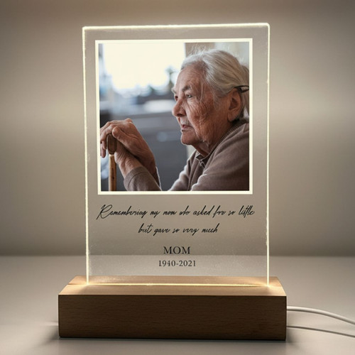 Personalized Mom Memorial Photo LED Light – In Loving Memory - Easessy