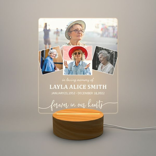 Personalized Photo Memorial LED Night Light Multiple Photos Mom Gift - Easessy