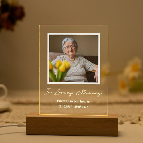 Radiant Acrylic Photo Frame Unique Memorial Night Light - Easessy