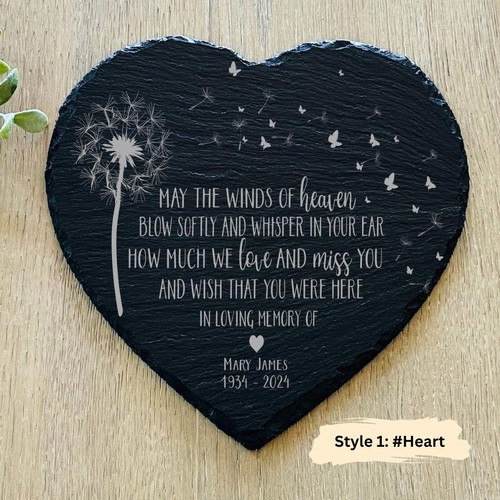 Winds of Heaven Softly Blow Memorial Garden Stone Tribute - Easessy
