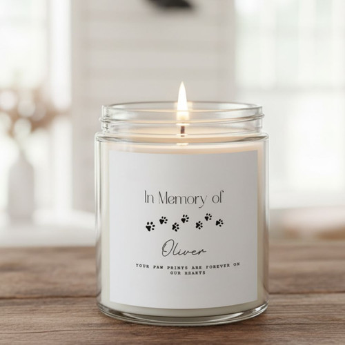 Always in Your Heart Custom Pet Memorial Soy Wax Candle 9oz - Easessy