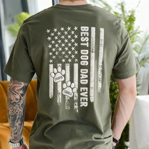 Best Dog Dad Ever Embroidered Comfort Colors T-shirt - Father's Day Fun