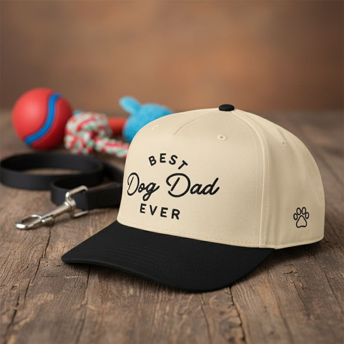 Best Dog Dad Ever - Embroidered Mid Profile Baseball Cap Gift - Father's Day Fun