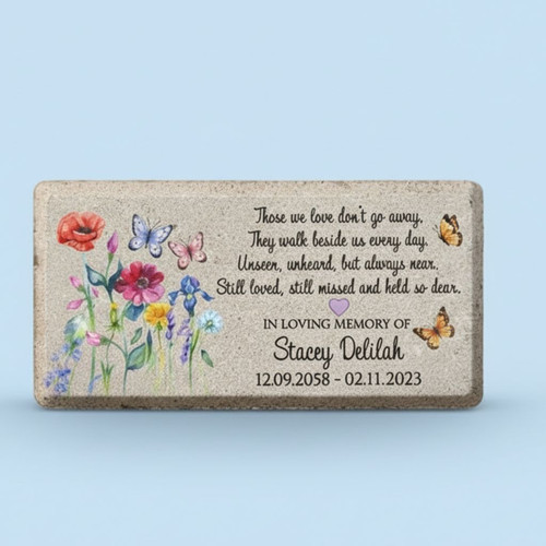 Blooming Wildflower Memorial Garden Stone Custom Burial Marker - Easessy