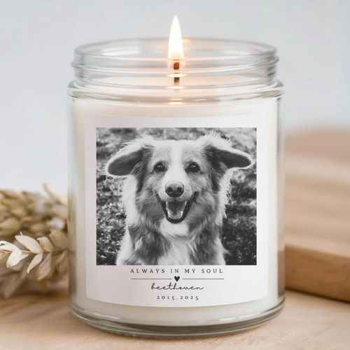 Captured in Light Custom Dog Photo Soy Wax Candle 9oz - Easessy