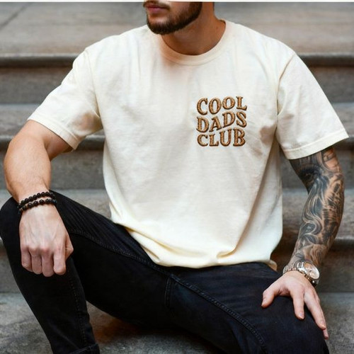 Cool Dads Club Style - Embroidered Comfort Colors T-shirt - Father's Day Fun