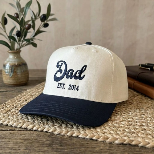 Custom EST Year Gift - Embroidered Mid Profile Baseball Cap - Father's Day Fun