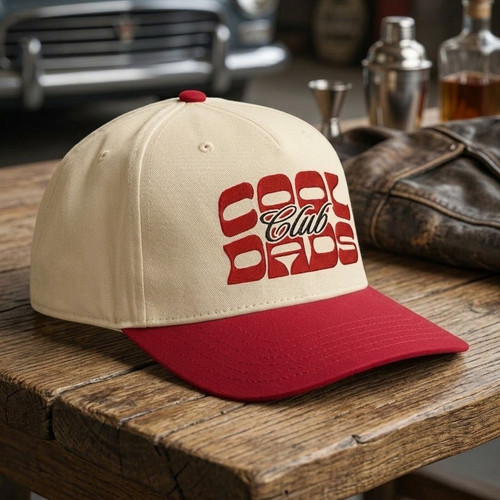 Embroidered Mid Profile Baseball Cap - Groovy Cool Dads Club Gift - Father's Day Fun