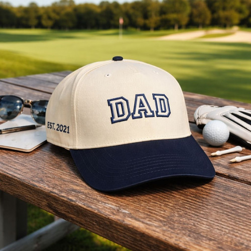 Embroidered Mid Profile Baseball Cap - Personalized Dad Gift - Father's Day Fun