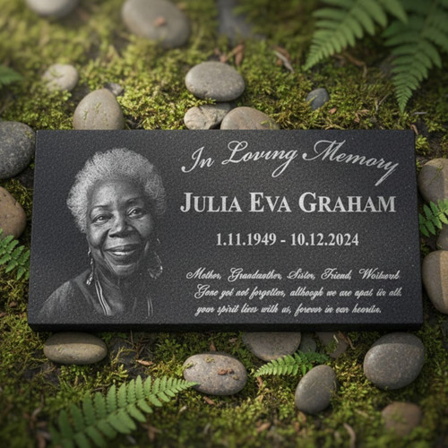 Everlasting Tribute Custom Photo Memorial Garden Stone - Easessy