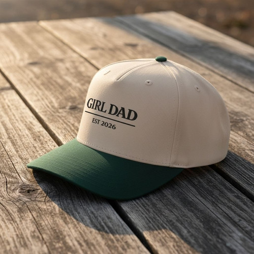 Heartfelt Girl Dad Custom Embroidered Mid Profile Baseball Cap - Father's Day Fun