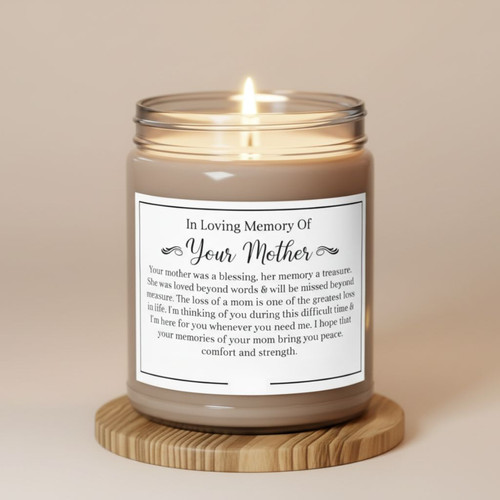 Mothers Peaceful Glow Soy Wax Candle 9oz Sympathy Gift - Easessy