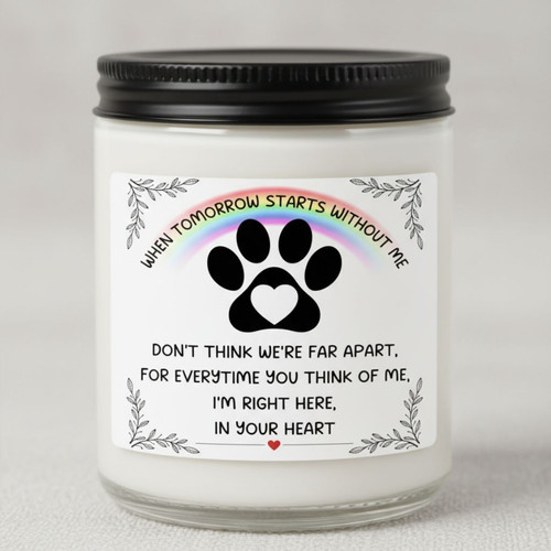 Pet Loss Remembrance Rainbow Bridge Soy Wax Candle 9oz - Easessy