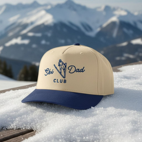 Ski Dad Club - Embroidered Mid Profile Baseball Cap - Father's Day Fun