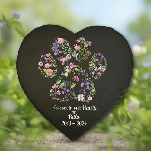 Tender Heart Pet Tribute Slate Memorial Garden Stone - Easessy