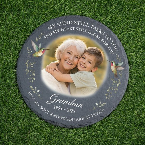 Timeless Remembrance Custom Photo Memorial Garden Stone - Easessy
