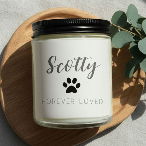 Tribute to a Loyal Friend Custom Pet Loss Soy Wax Candle 9oz - Easessy