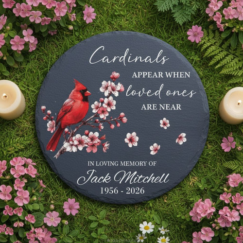 When Cardinals Appear Memorial Garden Stone Sympathy Gift - Easessy