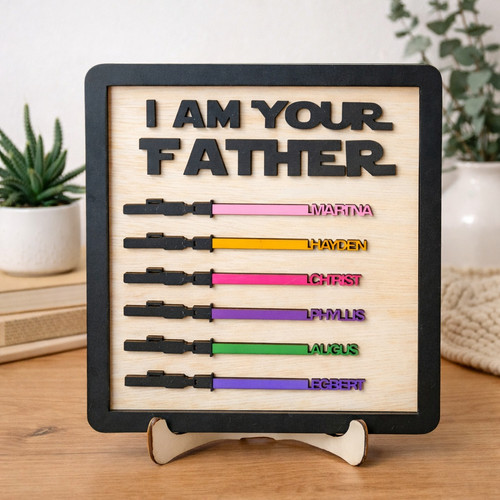 Best Dad in the Galaxy - Custom I Am Their Father Wood Sign - Father's Day Fun