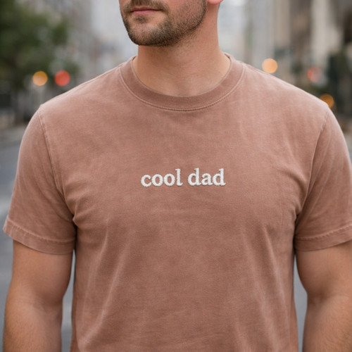 Cool Dads Club Embroidered Comfort Colors T-shirt gift - Father's Day Fun