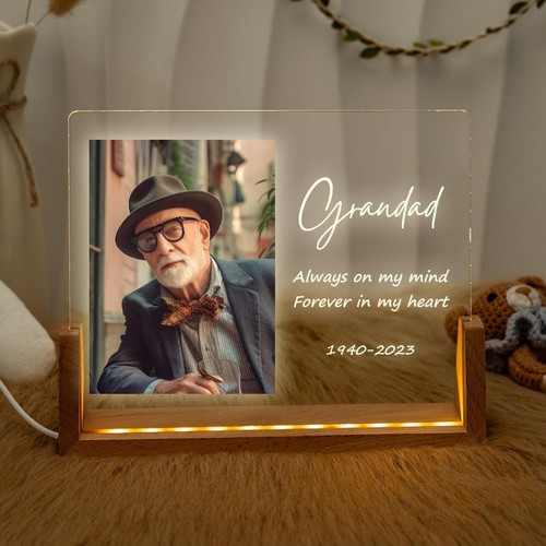 Custom Grandad Memorial LED Night Light Custom Photo Sympathy - Easessy