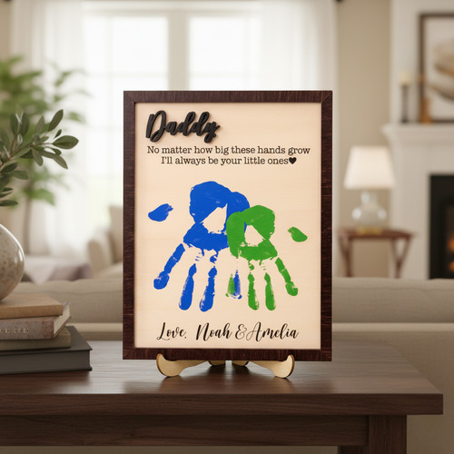 Handprint Memories - DIY Father's Day Wood Sign Gift from Daughter - Father's Day Fun