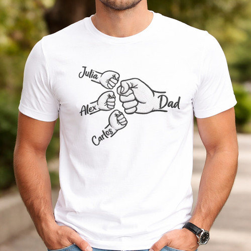 Shared Strength Fist Bump Embroidered Comfort Colors T-shirt - Father's Day Fun