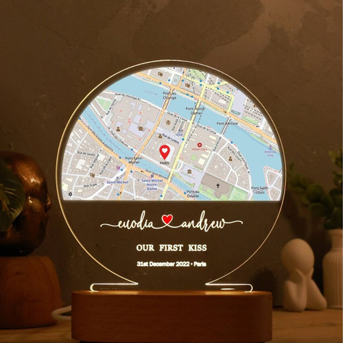 Where We Met Personalized City Map Memorial Light Night - Easessy