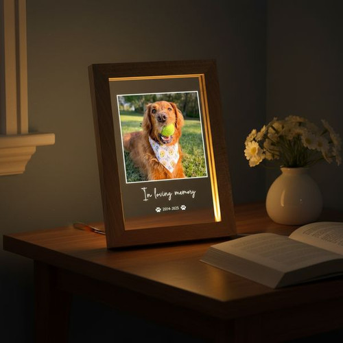 A Radiant Pet Memorial Personalized Photo Frame Lamp - Easessy