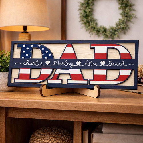 From His Favorite People - Custom Wood Sign for a Loving Dad - Father's Day Fun