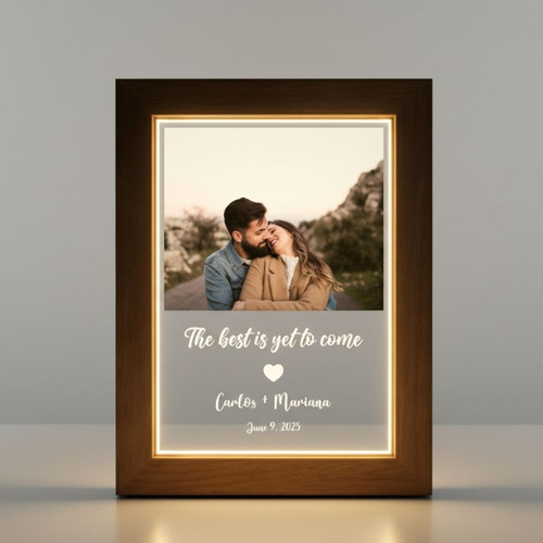 Cherish Every Moment Custom Photo Frame Lamp for Couples - Easessy