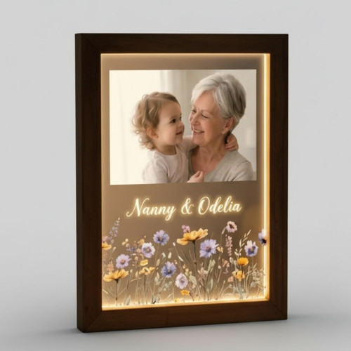 Floral Photo Frame Lamp A Radiant Gift for Nannys Heart - Easessy
