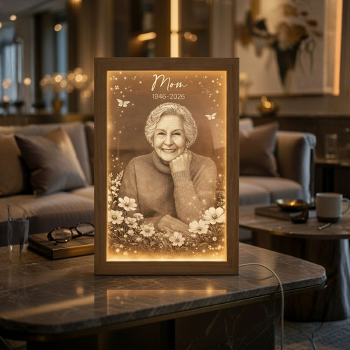 Light Up Moms Memory Personalized Photo Frame Lamp - Easessy
