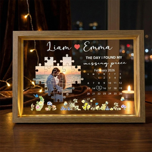 Soulmates Missing Piece Photo Frame Lamp Romantic Gift - Easessy