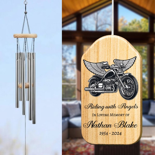 Custom Biker Memorial Wind Chime for a Loved Ones Legacy - Easessy