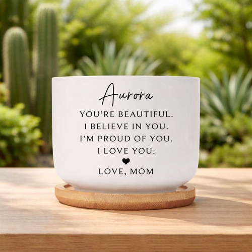 Daughters Growth Personalized Graduate Ceramic Plant Pot - Best Gift Smart