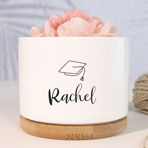 Grow Toward Your Dreams Custom Graduation Ceramic Plant Pot - Best Gift Smart