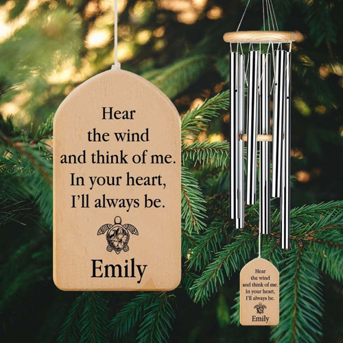 Oceans Whisper Custom Turtle Memorial Sympathy Wind Chime - Easessy