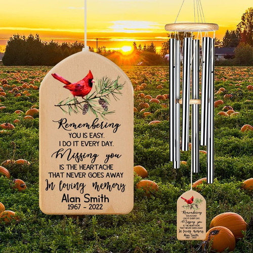 Red Bird Remembrance Custom Cardinal Wind Chime - Easessy