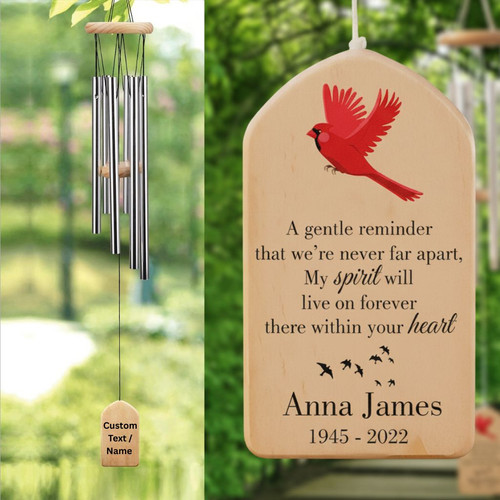 Red Birds Song Cardinal Memorial Wind Chime Sympathy Gift - Easessy